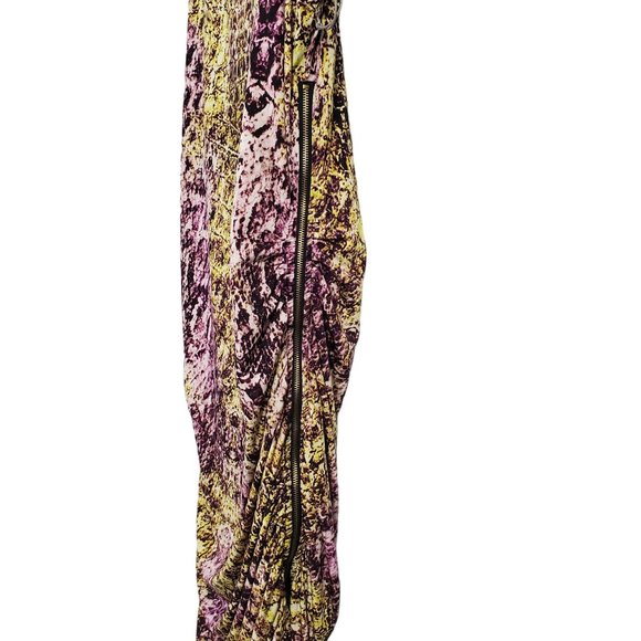 Jennifer Lopez NWT Sz XL Dress Distressed Python Jersey Knit Side Ruched Zipper - Picture 8 of 11